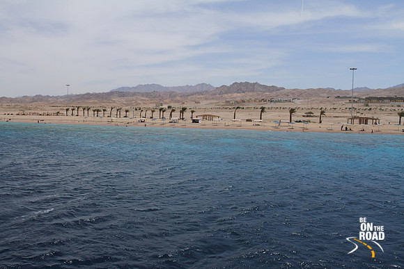 Aqaba landscape view from the Red Sea, Jordan