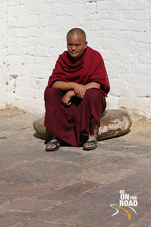 Buddhist Monk at Trongsa Dzong, Bhutan