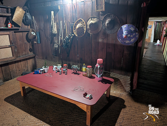 Traditional hats on display at a Idu Mishmi home in Anini, Arunachal Pradesh