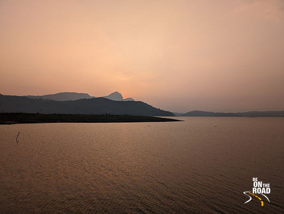Sunset over Parambikulam Dam as seen from Veetikunnu Island