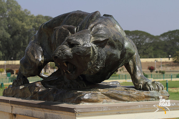 Bronze statue of tiger at Mysore Palace
