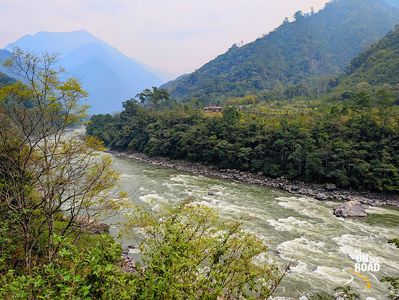 Remote tribal village on the other bank of the Lohit river