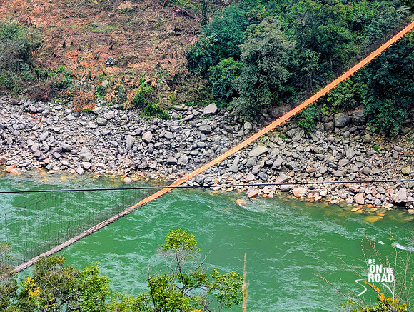 Famous wooden hanging bridges of Arunachal Pradesh seen enroute Kaho