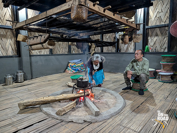 A typical dining room setup in a Galo tribal home at Aalo, Arunachal Pradesh