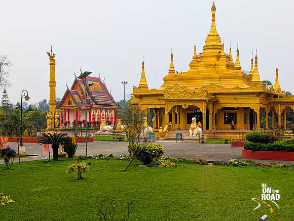 Spectacular Golden Pagoda built in Thai architecture model