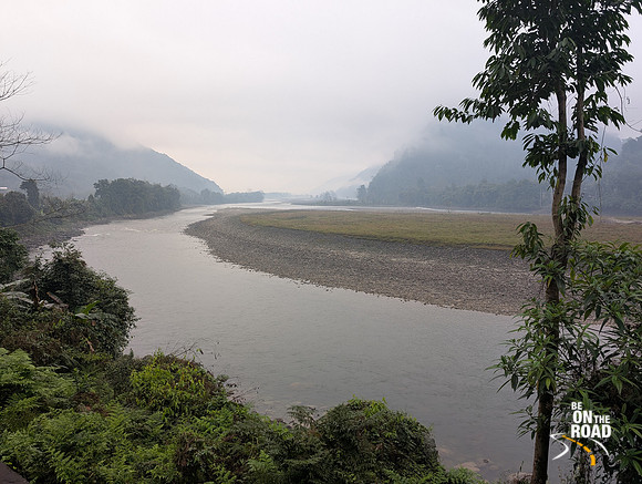 Siyom river flows by the Aalo - Mechuka highway