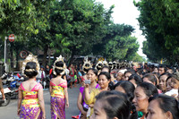 A temple procession in Bali