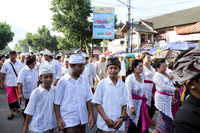 Smiling Balinese boys at a temple procession in Ubud