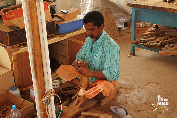Indian artisans carvings souvenir ships at Sur, Oman